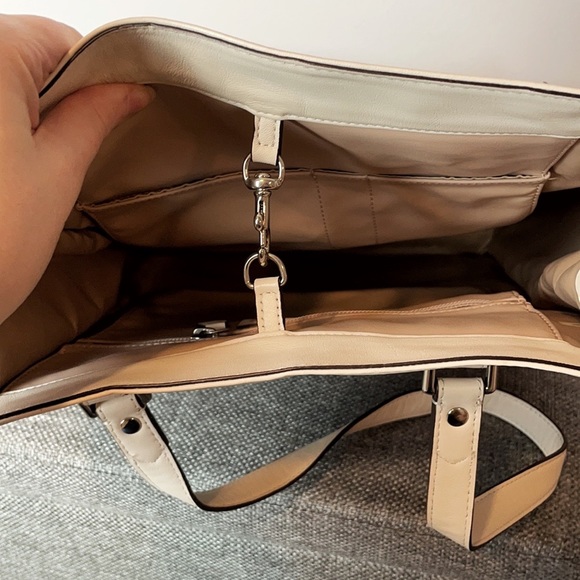 Coach Cream Charlie Leather Tote Bag - Picture 7 of 8